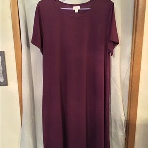 LulaRoe Carly Dress XL Eggplant